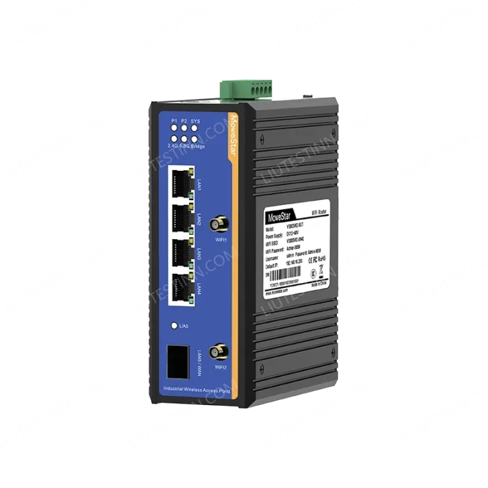 1 Port Gigabit SFP + 4 Ports Gigabit RJ45 Din-Rail Dual Band Wi-Fi6 Wireless Router