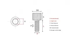 Cylindrical head hexagon socket screws M1.4*8